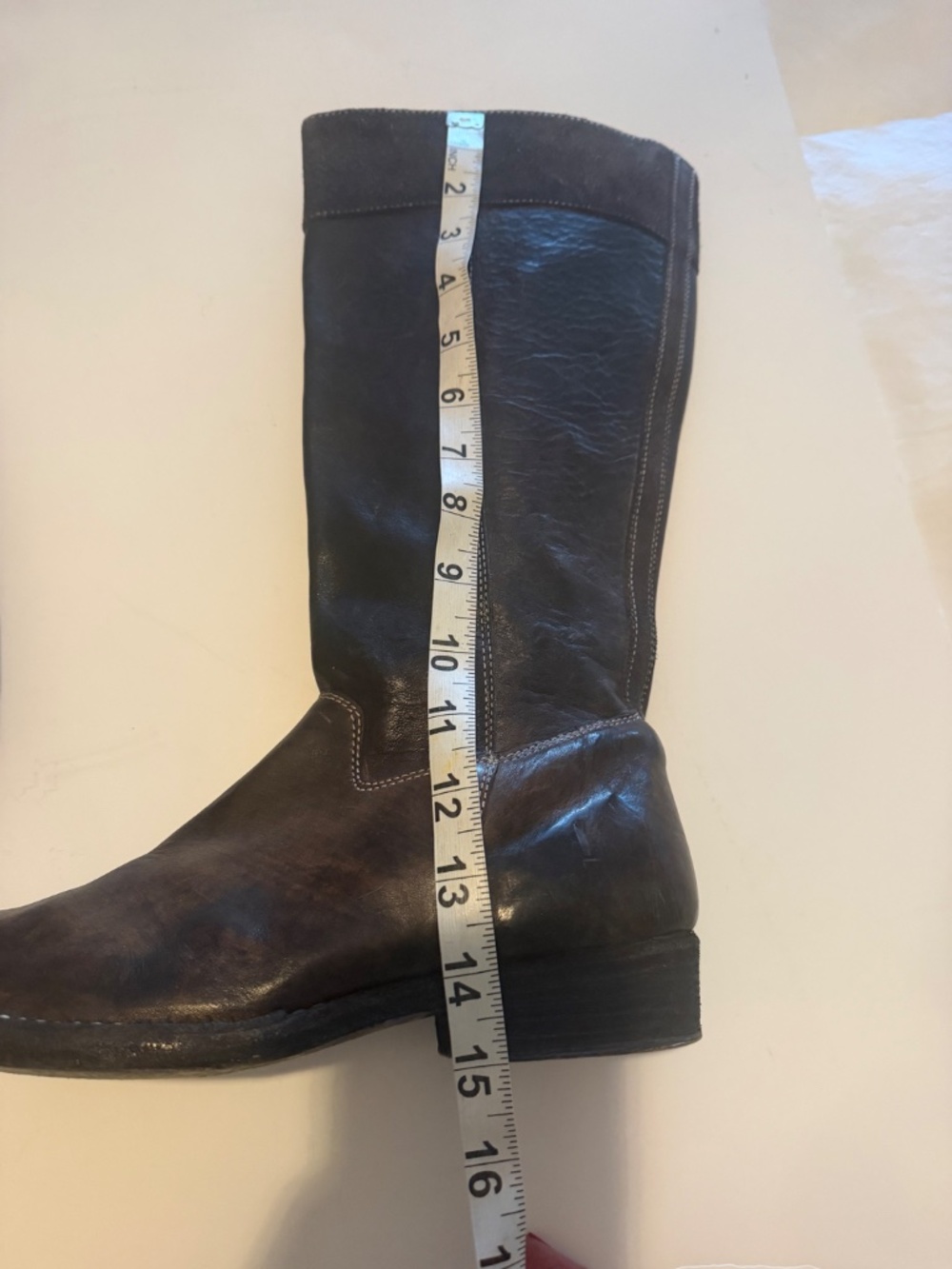 Women’s Brown Leather & Suede Tall Riding Boots – Size 38 - Picture 12 of 16